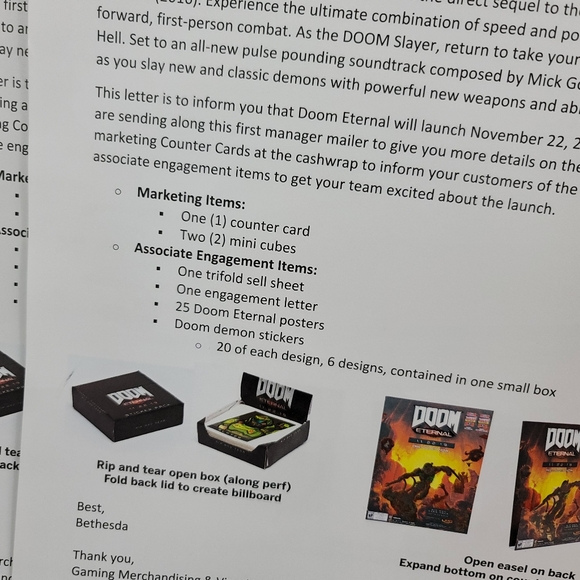 Doom Eternal Gamestop V2 Promo Kit - Picture 15 of 16